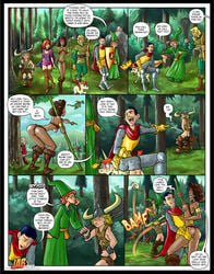 2girls bobby_the_barbarian breasts clothing comic dark_skin diana_the_acrobat dungeon_master dungeons_and_dragons dungeons_and_dragons_(cartoon) eric_the_cavalier female hank_the_ranger human jab male pale_skin panels presto_the_magician sheila_the_thief text thigh_boots uni_the_unicorn unicorn weapon