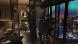 1girls 3d absurd_res anthro anthro_female blue_eyes blue_fur blue_hair breasts female female_only fox_girl furry furry_female high_heels krystal krystal_(dogzeela) large_breasts looking_at_viewer naked nipples pink_nipples plants pussy star_fox vrchat