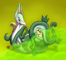 2015 anus ass big_dom_small_sub domination fart fart_fetish female femdom monsterblender nintendo open_mouth pokemon pokemon_(species) serperior size_difference smell smile sniffing snivy