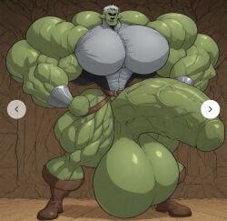 ai_generated bara civitai hyper hyper_muscles hyper_penis hyper_testicles male male_only rigurd that_time_i_got_reincarnated_as_a_slime