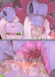 dragon female feral goodra hydreigon male nintendo penetration pokemon pokemon_(species) pussy_juice sex straight text vaginal_penetration vcrow_shuu video_games