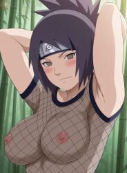 1girls ai_generated arms_behind_head arms_up bare_shoulders barely_clothed bodysuit breasts breasts_out bust cleavage clenched_fist clenched_hand female female_only fishnet_bodysuit fishnet_leotard forehead_protector functionally_nude gatehacker headband high_resolution inviting inviting_to_sex konohagakure_symbol kunoichi leotard lifted_by_self light-skinned_female light_skin mature mature_female mesh mesh_shirt mitarashi_anko naruto naruto_(series) naruto_shippuden necklace neckwear ninja nipples no_bra no_panties off_shoulder offering offering_to_viewer open_clothes oppai pendant pink_nipples pinup ponytail presenting presenting_breasts revealing_clothes sagging_breasts see-through see-through_clothing sexually_suggestive skimpy skimpy_clothes sleeveless solo solo_focus tied_hair uncensored undressing visible_nipples voluptuous
