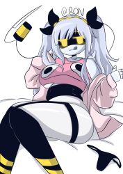1girls big_breasts female_only j_(murder_drones) murder_drones panties panties_aside thick_thighs
