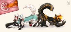 absurd_res after_sex all_fours anthro ass_to_ass bodily_fluids book canid canid_demon canine cum cum_in_uterus cum_in_vagina cum_inside demon duo female female_penetrated flare_(swartzfox) gaming genital_fluids genitals gynomorph gynomorph/female gynomorph_penetrating gynomorph_penetrating_female hair hellhound hi_res hybrid internal internal_vaginal intersex intersex/female intersex_penetrating intersex_penetrating_female knot knotted_penis knotting knotting_impregnation kotezio lyra_(mr.meowgy) mammal mythological_canine mythological_creature mythology orange_hair orange_stripes penetration penile penile_penetration penis penis_in_vagina raised_tail reverse_doggy_style sex stripes tail uterus uterus_view vaginal_knotting vaginal_penetration vulva