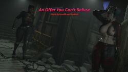 3d catwoman catwoman_(injustice) deadlockdead exposed_breasts futa_on_female futanari harley_quinn harley_quinn_(injustice) injustice:_gods_among_us injustice_2 nova3d selina_kyle