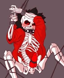 bondage collar denial male male_only orgasm_denial penis precum rope sans sans_au skeleton snazz-shack solo sweating tied_up underfell undertale_au undertale_fanfiction vibrator_on_penis