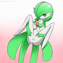 1girls breasts ciano female female_gardevoir female_only gardevoir green_hair nintendo pokemon pokemon_(species) pokemon_rse red_eyes solo vagina