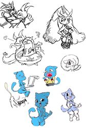 black_and_white breasts cartoon_network crossover gardevoir gumball_watterson keijimatsu lopunny nicole_watterson nintendo nipples penis pokemon pokemon_(species) serperior straight_hair the_amazing_world_of_gumball typhlosion