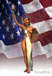 3d american arm_up armpits breasts female inanimate mongo_bongo national_personification nipples personification solo statue_of_liberty united_states_of_america usa