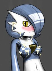 dracon female gardevoir green_hair pokemon pokemon_(species) red_eyes shiny_gardevoir shiny_pokemon