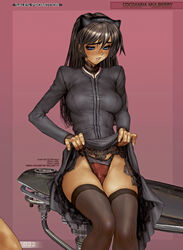 ass breasts character_name cocoanna_mulberry female front_view greaseberries masamune_shirow page_32 page_number panties shirou_masamune sitting skirt_lift