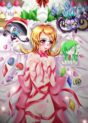 blacklily chandelure christmas female gardevoir great_ball green_hair lampent litwick lyra_(pokemon) master_ball poke_ball pokemon pokemon_(species) pokemon_hgss red_eyes ultra_ball