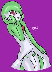 1boy daniruu gardevoir green_hair male male_gardevoir male_only male_pokemon nintendo penis pokemon pokemon_(species) pokemon_rse red_eyes solo solo_male