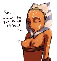 1girls ahsoka_tano alien breasts clone_wars english_text female female_only nipples solo star_wars tagme text the_clone_wars:_season_one togruta tourbillon