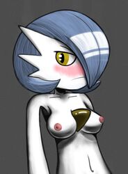 dracon female gardevoir green_hair pokemon pokemon_(species) red_eyes