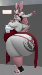 big_ass bubble_butt dress eeveelution huge_ass pokemon pokemon_(species) queenofthekabuto sylveon thick_thighs wide_hips