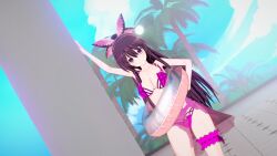 3d angelxd belly belly_button bikini breasts date_a_live female koikatsu light-skinned_female long_hair purple_eyes purple_hair solo solo_female thighs yatogami_tohka