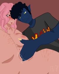 alan_cummings fingering fingering_pussy kurt_wagner marvel marvel_comics nightcrawler oc oc_x_canon selfharm_scars squirting x-men x-men_2