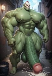 ai_generated bodybuilder hyper hyper_balls hyper_cock hyper_genitalia hyper_penis hyper_testicles male male_only muscland muscles muscular muscular_arms muscular_male muscular_thighs