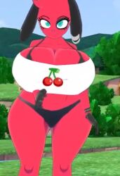 big_ass big_breasts bra busty cherry_(animal_crossing) female front_view huge_breasts massive_ass massive_breasts overboob tagme tank_top theycallhimcake underwear vrchat vrchat_avatar