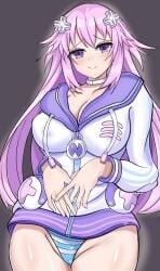 adult_neptune clothed huge_breasts long_hair neptune_(neptunia) neptunia_(series) pink_hair thick_thighs