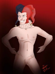 blue_eyes jester league_of_legends male male_only nipples nude penis shaco solo testicles uncensored