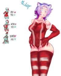 christmas female purple_eyes purple_hair swimsuit voluptuous_female