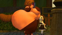 bbw big_ass big_breasts breasts bubble_butt female final_fantasy_xiv huge_ass huge_breasts lalafell overweight sakupen thick_thighs wide_hips