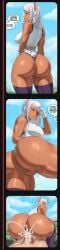 1girls big_penis cum cum_in_pussy cum_inside huge_ass low_effort lowres miruko my_hero_academia reverse_cowgirl_position superbusty sweat thick_ass thick_thighs thighs