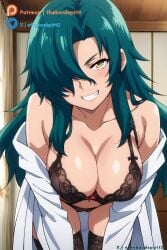 1girls ai_generated bangs bent_over big_breasts blush breasts chiyu_mahou_no_machigatta_tsukaikata curvaceous curvaceous_female curvaceous_figure curvy curvy_figure dark_green_hair eyebrows_visible_through_hair female female_focus green_hair highres huge_breasts indoors light-skinned_female light_skin lingerie long_hair mature_female milf rose_(twwtuhm) seductive seductive_look seductive_smile simple_background smile solo solo_female solo_focus standing straight tagme the_wrong_way_to_use_healing_magic thebardspirit thick_thighs thighs voluptuous voluptuous_female yellow_eyes