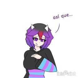 animated animated big_breasts breasts demon demon_girl demon_tail demon_wings elmashoarts oc original original_character purple_eyes purple_hair smile tagme tit_drop video yuki(elmashoarts)