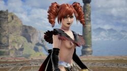 3d amy_sorel female gothic_girl makeup petite petite_body red_hair small_breasts smile soul_calibur teenager twintails