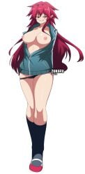 fangs itadaki!_seieki pointy_ears red_hair setogaya_mari shorts succubus szukafu vampire zukafu_shimoto