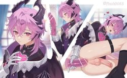 1boy ? anal anal_object_insertion artist_name ass balls bar_censor black_jacket black_shirt black_socks censored closed_mouth dragon_horns dragon_wings durin_(genshin_impact) finch_(blanc1771) genshin_impact gloves highres holding holding_sex_toy horns jacket light-skinned_male long_hair male male_focus male_only mini_durin_(genshin_impact) mini_durin_(human)_(genshin_impact) multiple_views object_insertion one_eye_closed open_mouth penis pink_eyes pink_hair sex_toy shirt socks solo testicles white_gloves wings