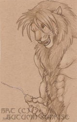 1boy anthro autumn_sunrise balls cum erection feline lion male male_only mammal masturbation penis solo tongue