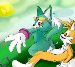 ass canine cum female fur koro_kizama male mammal nigel_thornberry nipples nude open_mouth penis possession pussy sex simple_background smile sonar_the_fennec sonic_(series) straight tails video_games