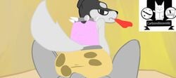 animated anthro ass big_butt bone buttjob canine carbondieoxside clothing cute doggo_(undertale) fur looking_back male male_only mammal penis simple_background teasing undertale video_games