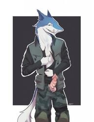 alex_zorak alexzorak blue_fur clothing derden fur knot licking licking_lips male penis piercing s.t.a.l.k.e.r. sergal solo standing tongue tongue_out tongue_piercing undressing video_games