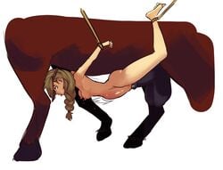 1boy 1girls ahegao astrid_hofferson balls belly_riding blonde_hair bound_together breasts equine female feral_on_female forced_bestiality from_behind fucked_silly hair horse horse_penis horsecock how_to_train_your_dragon huge_cock huge_testicles human interspecies leashed_to_genitals living_sex_toy male nipples nude penetration penis polyle rape restrained rolling_eyes sex small_breasts stomach_bulge straight suspended suspension tears testicles tight_fit tongue_out undercarriage vaginal_penetration zoophilia