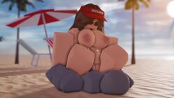 1080p 10s 1boy 1girls 3d animated anon areolae beach bouncing_breasts breasts brown_hair chair6 cowgirl_position lifeguard long_hair loop naked nipples nude palm_tree palm_trees pussy riding riding_penis roblox robloxian sex sound straight sunglasses vaginal_penetration video visor