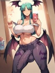 ai_generated darkstalkers futanari grapesss light-skinned_futanari morrigan_aensland