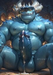 1boy ai_generated bara barazoku bigpenis chubby cum draal drvlar gay male_focus male_only monster muscular muscular_male penis sexy_pose solo solo_male troll trollhunters