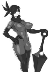 1futa balls balls_in_bodysuit bodysuit breasts bulge busty cleavage elbow_gloves futa_only futanari gloves hair_over_one_eye intersex kunai kunoichi large_breasts latex_bodysuit latex_breasts latex_elbow_gloves latex_futa latex_gloves latex_long_gloves latex_nipples latex_skin latex_skinsuit latex_suit latex_thigh_highs latex_thighhighs looking_at_viewer modeseven monochrome ninja nipples skin_tight skin_tight_outfit skin_tight_suit skin_tight_thighhighs skintight skintight_bodysuit skintight_clothes skintight_clothing skintight_suit smile solo solo_futa stacey_(modeseven) standing testicles thighhighs tight_clothes voluptuous weapon