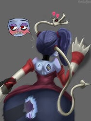 anal anal_sex anus ass asshole backboob bare_shoulders beegobee big_ass big_butt butt butthole buttsex dat_ass dated directional_arrow huge_ass huge_butt leviathan_(skullgirls) red_eyes skullgirls squigly zombie