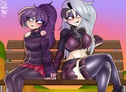 helluva_boss human human_loona human_octavia loona_(helluva_boss) octavia_(helluva_boss) sexy tagme wholesome yuri zaicomaster14