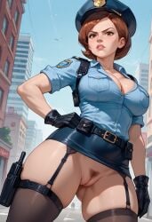 ai_generated big_ass big_breasts big_butt cartoon cartoon_character cartoon_milf cleavage disney elastigirl gloves helen_parr innie_pussy milf mommy no_panties police_uniform policewoman pubic_hair puffy_pussy robotkesh seductive serious stockings teasing the_incredibles thick_thighs upskirt wide_hips