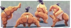 ass big_ass bulge chubby cursedmarked flaccid male male_only overweight sakuna_of_rice_and_ruin solo solo_male tauemon