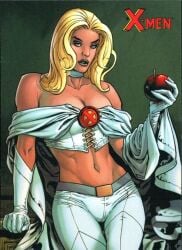 1girls blonde_female blue_eyes cleavage comic comic_cover emma_frost female_only large_breasts marvel marvel_comics solo solo_female solo_focus white_queen x-men yanick_paquette