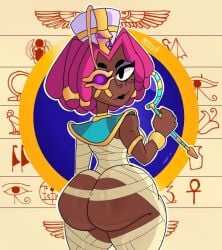 1girls 2d ass bapzey_bot_(artist) big_ass brawl_stars cleopatra dark_skin ebony egypt egyptian egyptian_female fat_ass focus horny horny_female juju_(brawl_stars) mummy red_hair supercell tagme