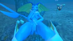 1girls 3d 3d_(artwork) anthro buneary eggs female hybrid lopunny luigi13ro nintendo nude pokemon underwater vaporeon vaporunny